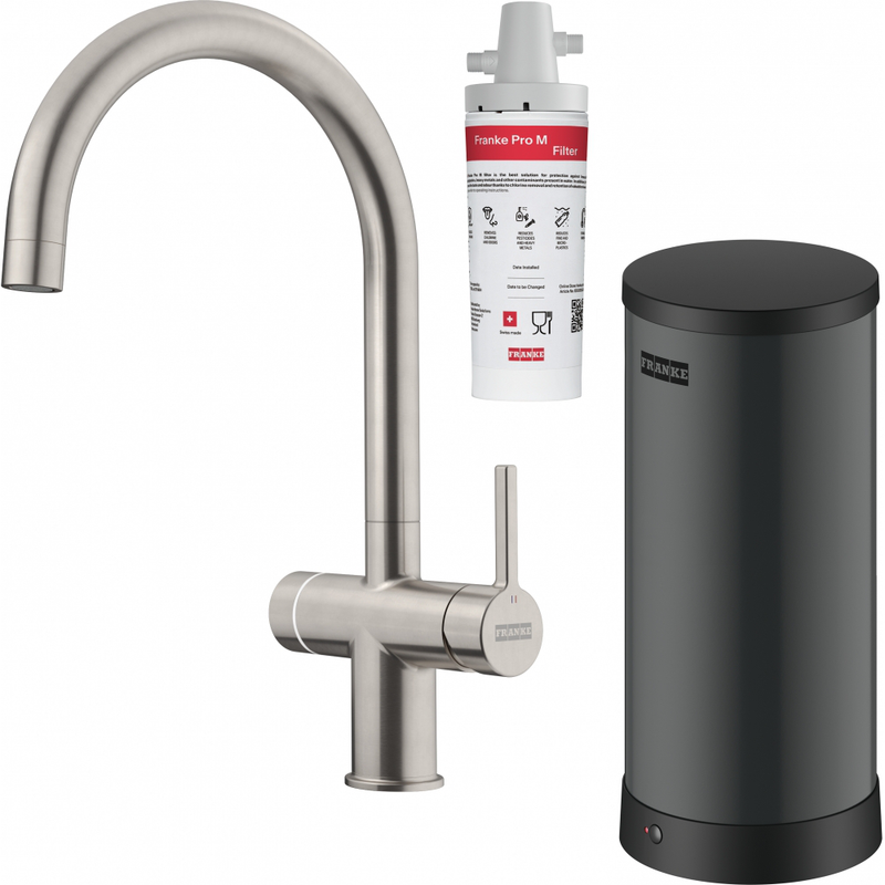 Franke Maris Water Hub 3-in-1 Electronic Boiling Tap Decor Steel 7L Kitchen — dimensions drawing