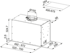 Franke Box EVO FBFE White 52cm Under Cabinet Cooker Hood LED 305.0670.685 — dimensions drawing
