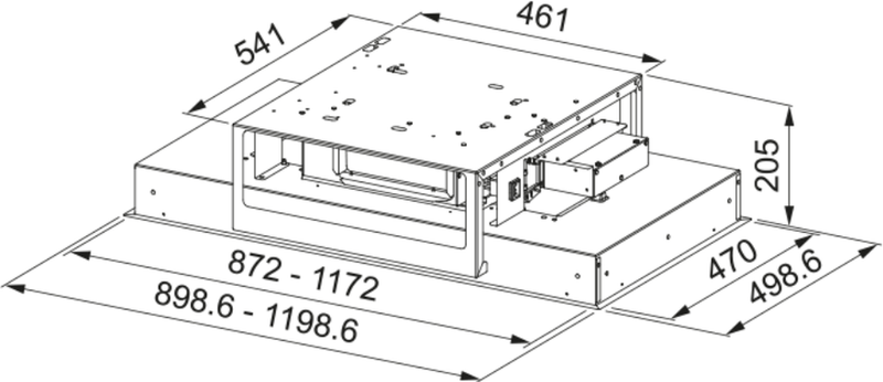 Franke Maris FCMA 90 C White Ceiling Island Cooker Hood 90cm LED A+ Energy — dimensions drawing