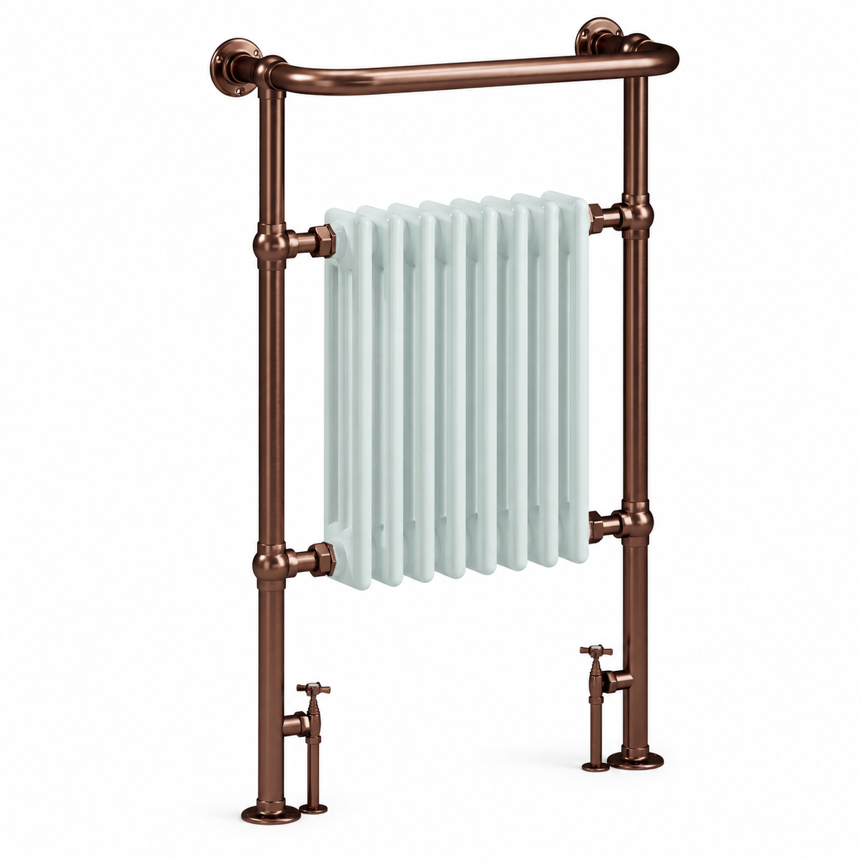 Burford Traditional Towel Rail Radiator - Brushed Copper