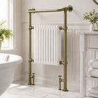 Burford Traditional Towel Rail Radiator - Brushed Brass