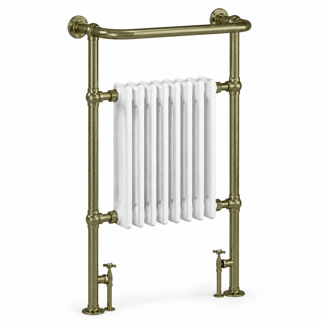 Burford Traditional Towel Rail Radiator - Brushed Brass
