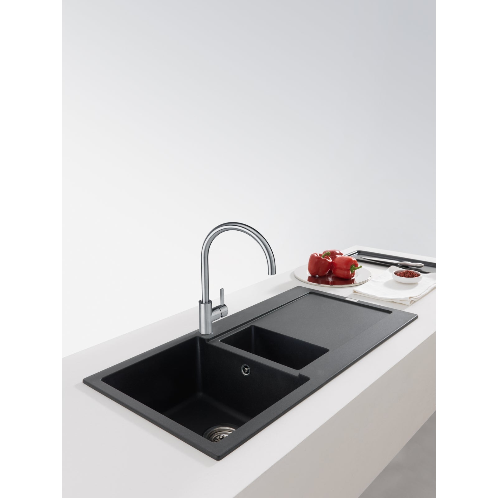 Franke Eos Neo Stainless Steel Single Lever Kitchen Tap J-Spout Swivel