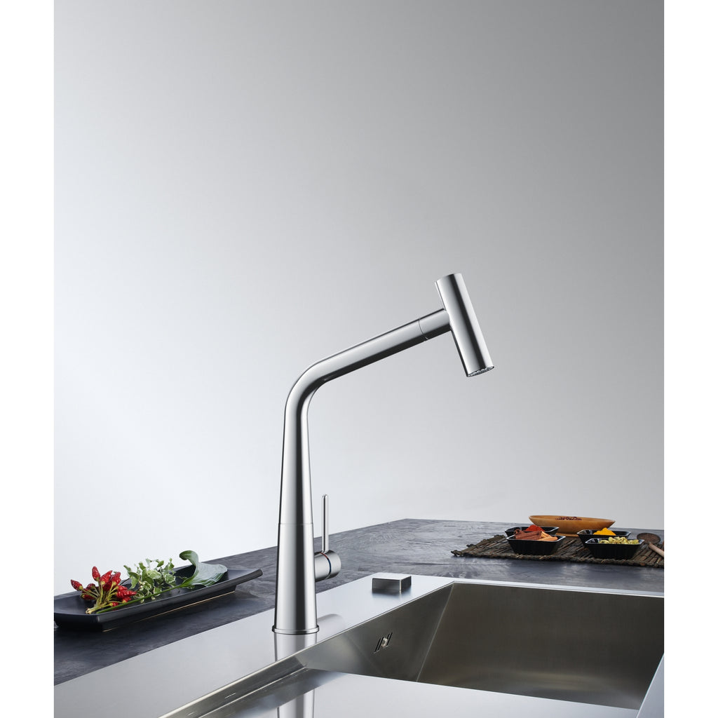 Franke Icon Pull Out Kitchen Tap Double Jet Shower Chrome Brass 355mm