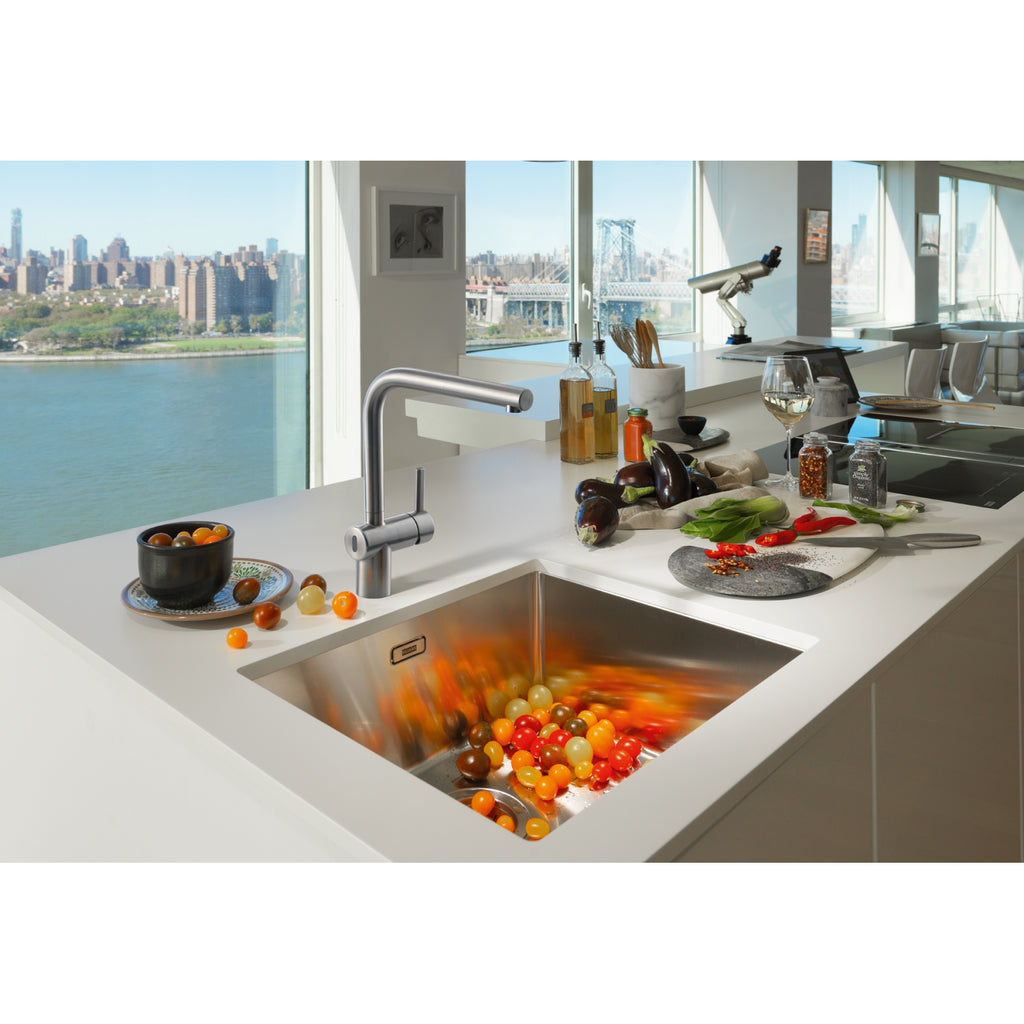 Franke Atlas Neo Sensor Stainless Steel Kitchen Tap L-Spout Swivel 297mm