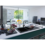 Franke Atlas Neo Sensor Industrial Black Pull Out Kitchen Tap Stainless