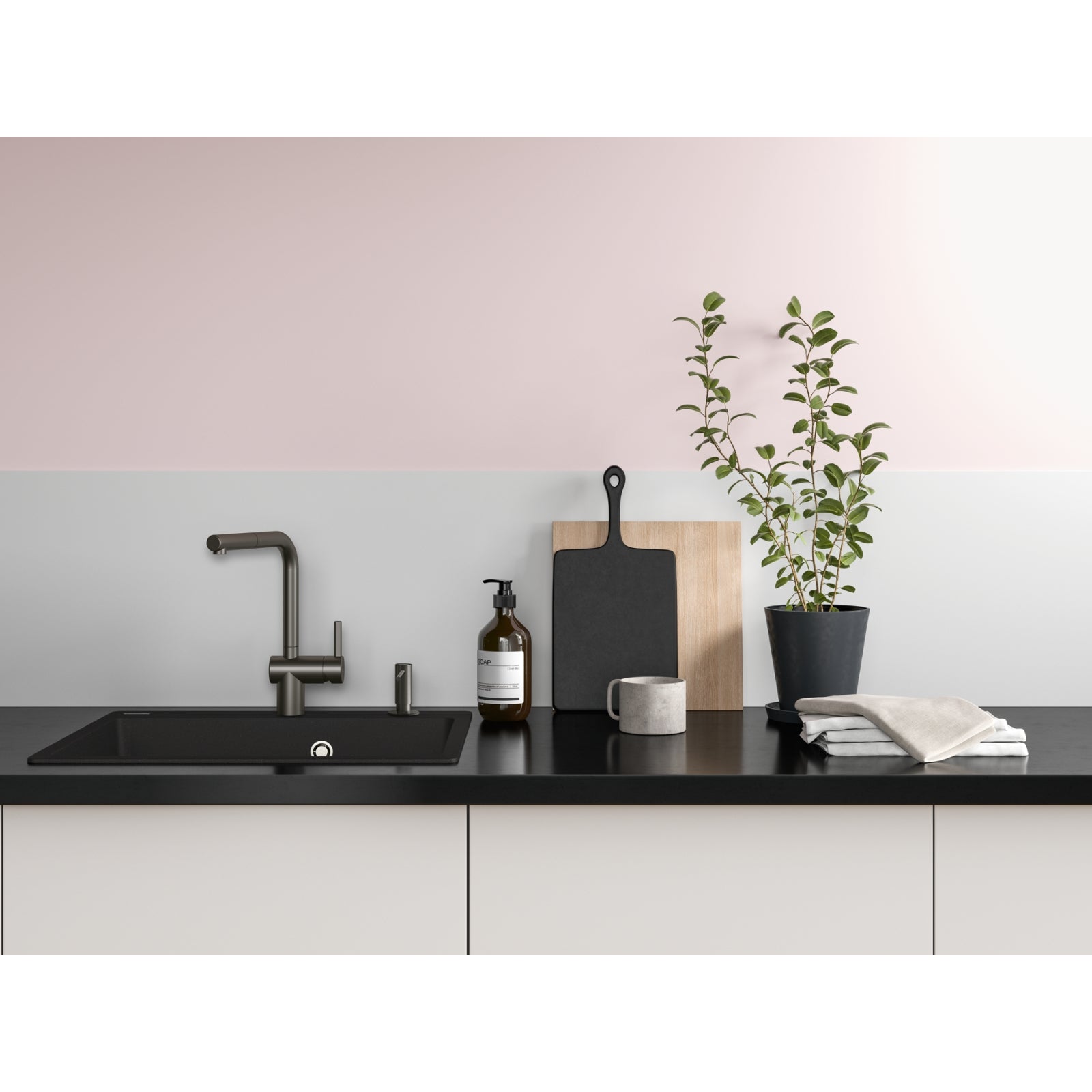 Franke Atlas Neo Anthracite Pull Out Nozzle Kitchen Tap Stainless Steel