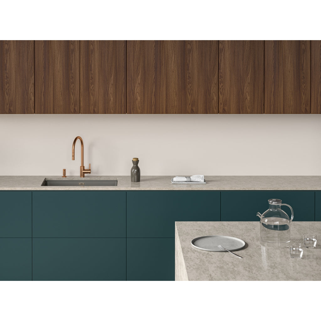 Franke Eos Neo Copper Pull Down Spray Kitchen Tap Stainless Steel J-Spout
