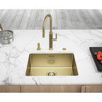 Franke Mythos Masterpiece Gold Pull Down Spray Kitchen Tap 466mm