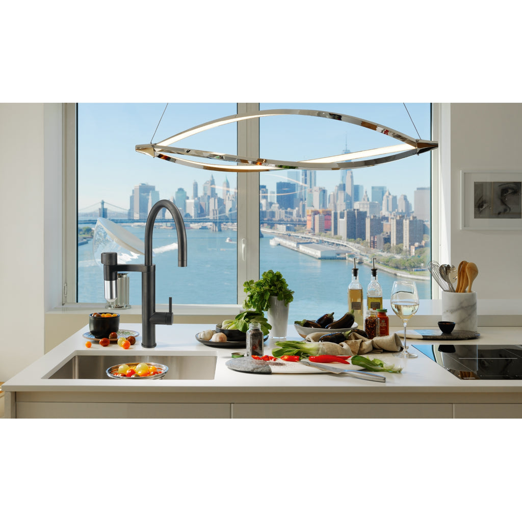 Franke Vital Capsule 3-in-1 Filter Tap Industrial Black Brass Kitchen