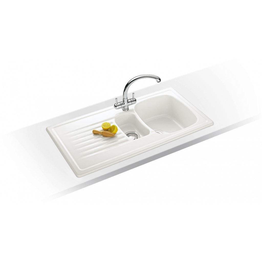 Franke Elba ELK 651 Ceramic 1.5 Bowl White Kitchen Sink 990x500mm Inset
