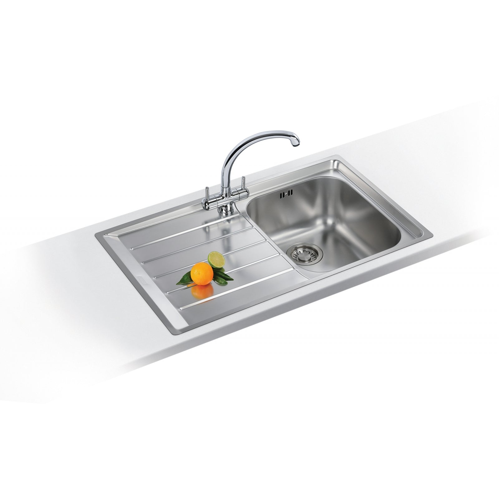 Franke Neptune NEX 211 Inset 1 Bowl Stainless Steel Kitchen Sink LH Drainer