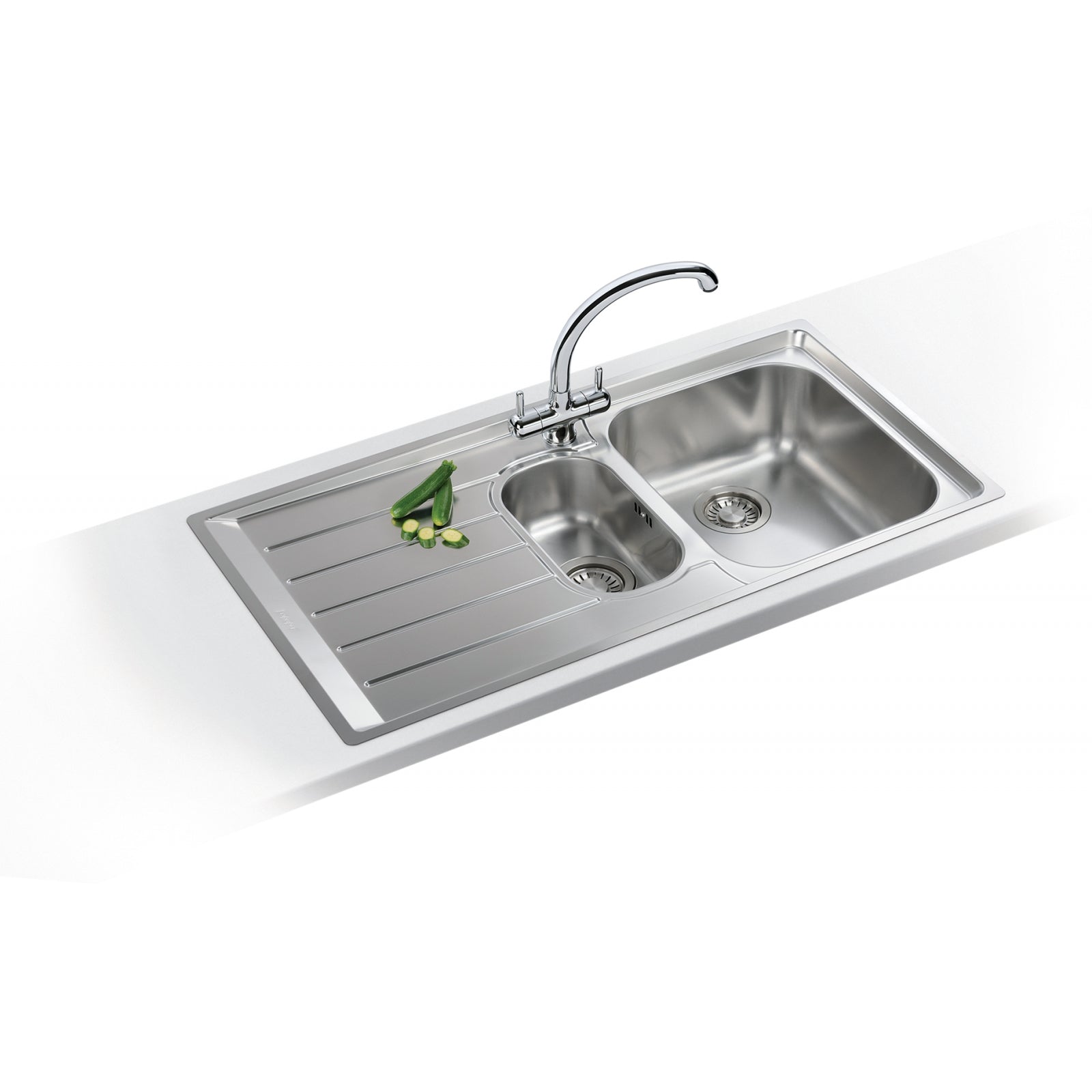 Franke Neptune NEX 251 Inset 1.5 Bowl Stainless Steel Kitchen Sink LH Drainer
