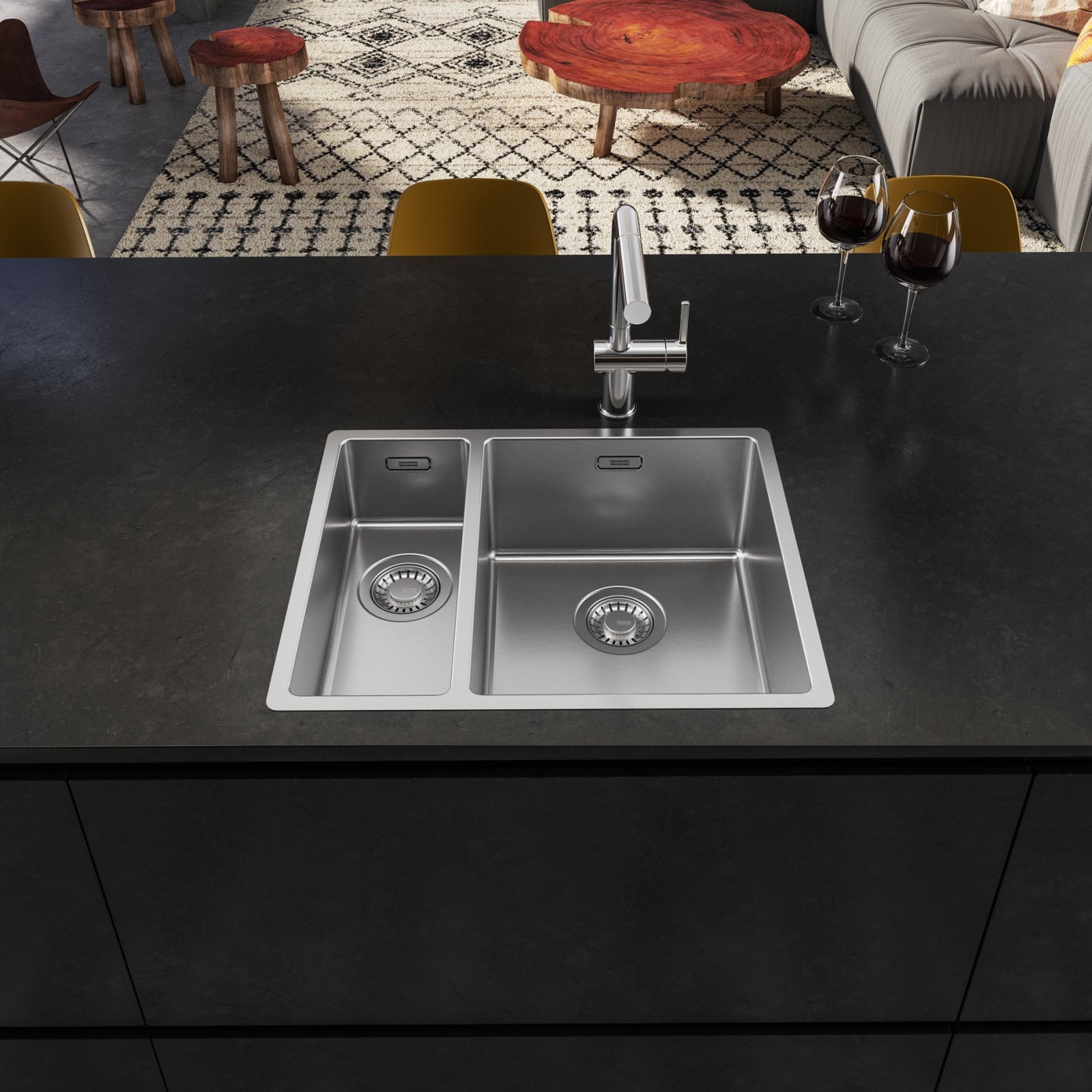 Franke Box BXX 160 Undermount 1.5 Bowl Stainless Steel Kitchen Sink LH