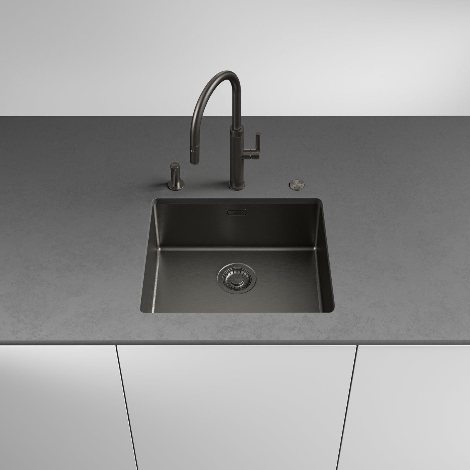 Franke Mythos Masterpiece Anthracite Pull Down Spray Kitchen Tap 466mm