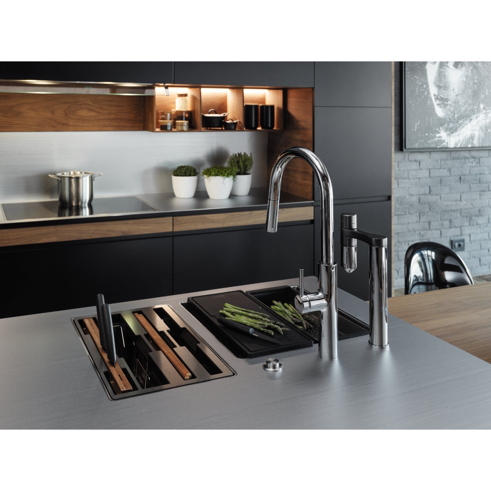 Franke Vital Capsule Filter Tap Chrome Gunmetal Brass Kitchen L-Spout