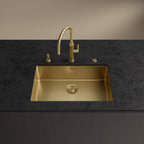 Franke Mythos Masterpiece Gold Pull Down Spray Kitchen Tap 466mm