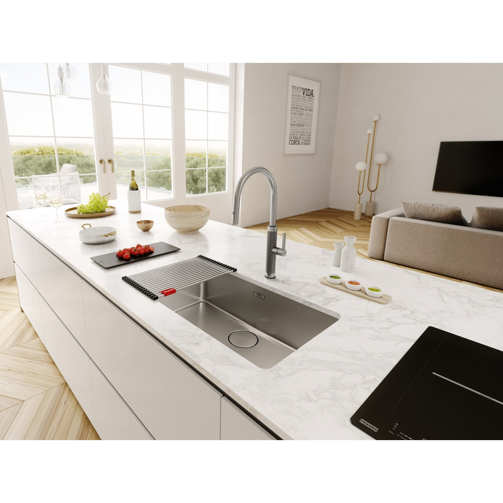 Franke Mythos Masterpiece Stainless Steel Pull Down Spray Kitchen Tap 466mm