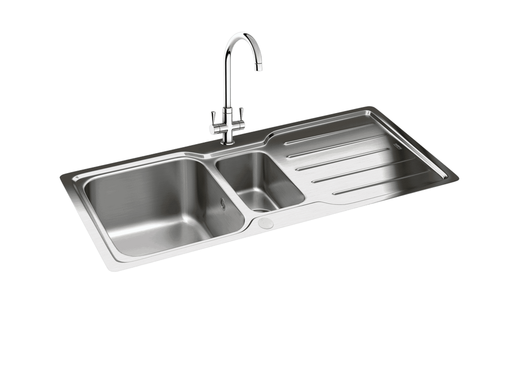 Carron Phoenix Adelphi 150 Inset 1.5 Bowl Polished Stainless Steel Kitchen Sink