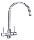 Carron Phoenix Alba Chrome Dual Lever Kitchen Tap Brass Swivel Spout