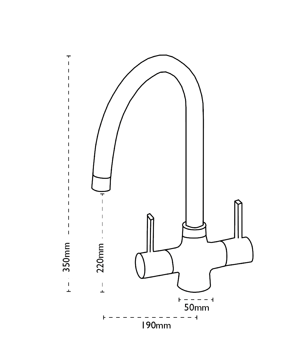 Carron Phoenix Alba Brushed Nickel Dual Lever Kitchen Tap Brass Swivel