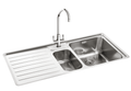 Carron Phoenix Atoll 150 Inset 1.5 Bowl Stainless Steel Kitchen Sink LH