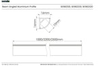 Sensio Beam LED Strip Profile SE982120 1000mm Angled Corner Mount End Caps
