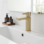 Basin Mixer Tap Brushed Brass inc Waste Single Lever WRAS Bathroom Sink Brass