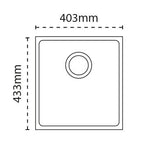 Carron Phoenix Haven 90 Granite 1 Bowl Polar White Kitchen Sink Inset