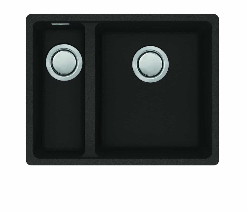 Carron Phoenix Haven 150 Granite 1.5 Bowl Matt Black Kitchen Sink Inset