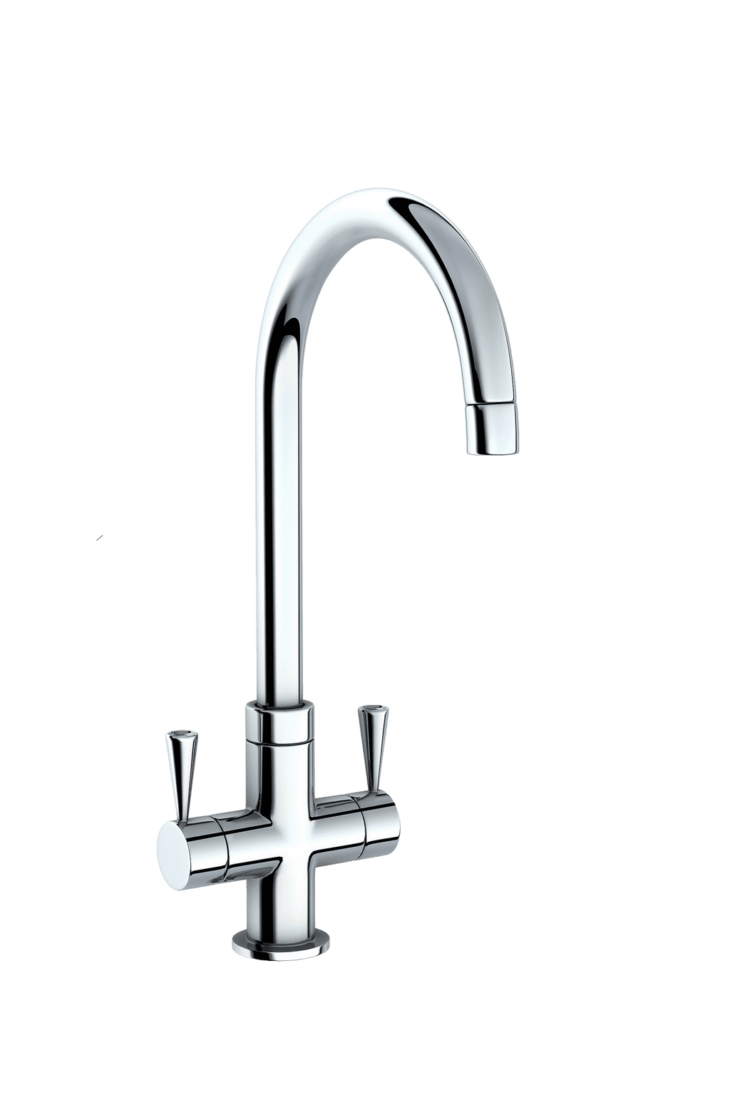 Carron Phoenix Henley Plus Chrome Dual Lever Kitchen Tap Brass Swivel Spout