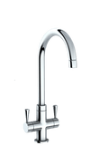 Carron Phoenix Henley Plus Chrome Dual Lever Kitchen Tap Brass Swivel Spout
