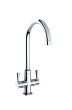 Carron Phoenix Henley Plus Chrome Dual Lever Kitchen Tap Brass Swivel Spout