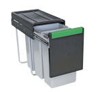 Carron Phoenix Linea 330 Kitchen Waste Bin Grey 3x10L Pull Out Recycling