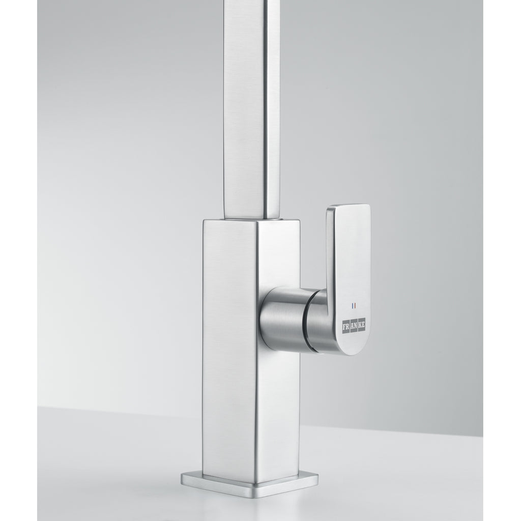 Franke Mythos Stainless Steel Single Lever Kitchen Tap L-Spout Swivel 317mm