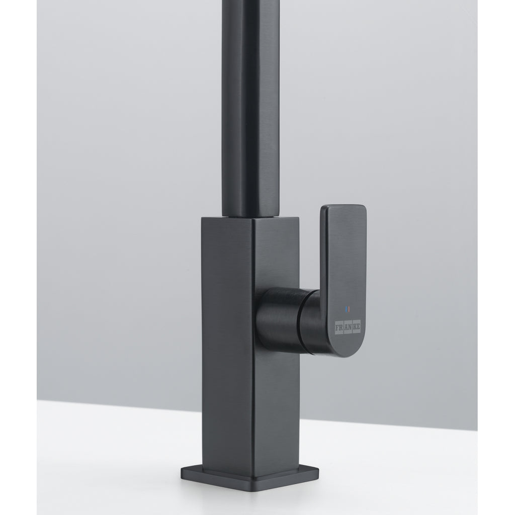 Franke Mythos Industrial Black Pull Out Nozzle Kitchen Tap L-Spout 348mm