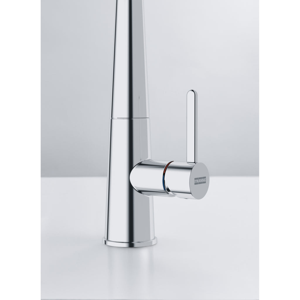 Franke Icon Pull Out Kitchen Tap Double Jet Shower Chrome Brass 355mm