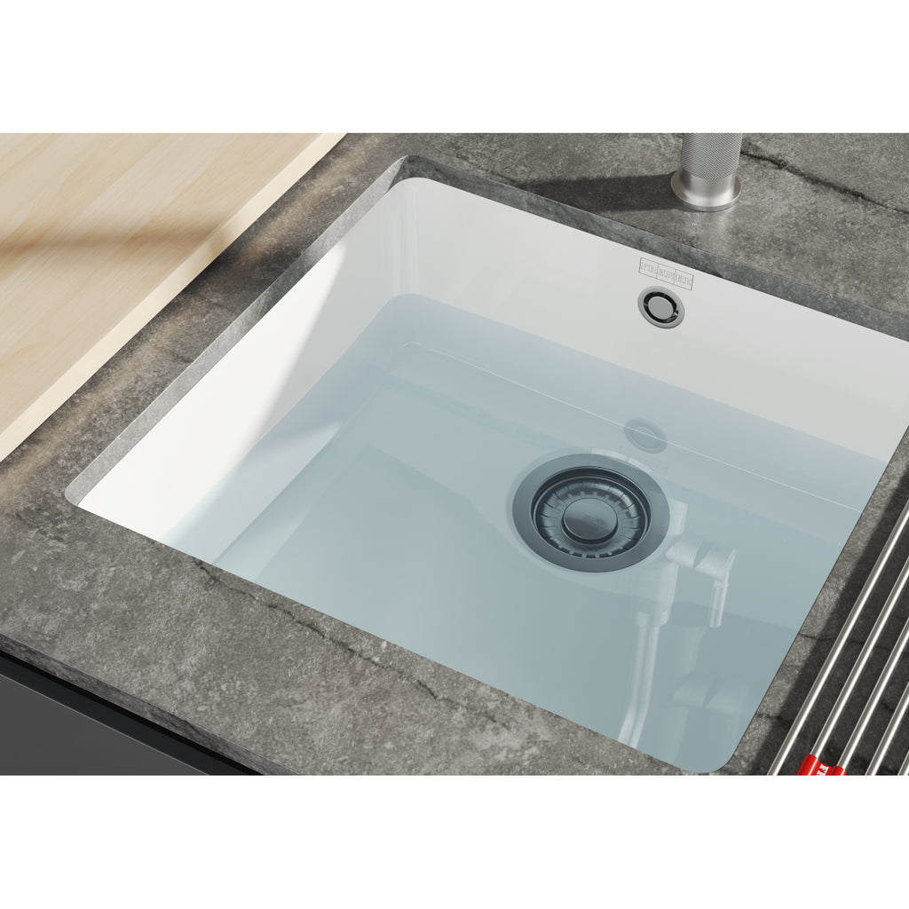 Franke Kubus KXK 110-41 Ceramic Undermount 1 Bowl White Kitchen Sink