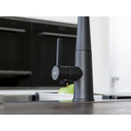 Franke Icon Matt Black Pull Out Spray Kitchen Tap Brass L-Spout 355mm