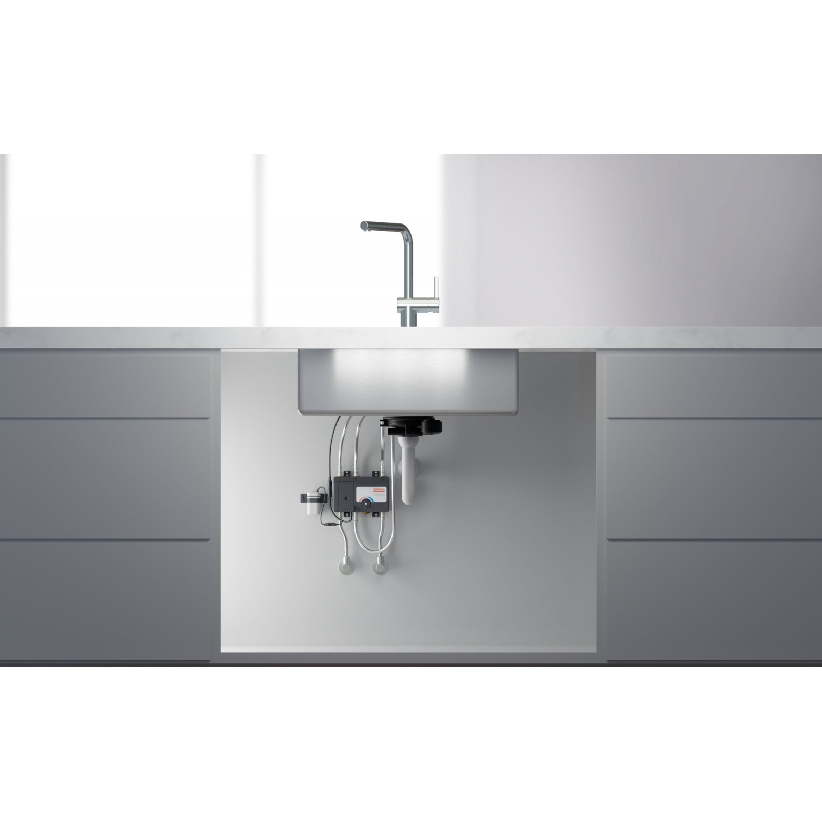 Franke Atlas Neo Sensor Industrial Black Pull Out Kitchen Tap Stainless
