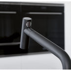 Franke Icon Matt Black Pull Out Spray Kitchen Tap Brass L-Spout 355mm