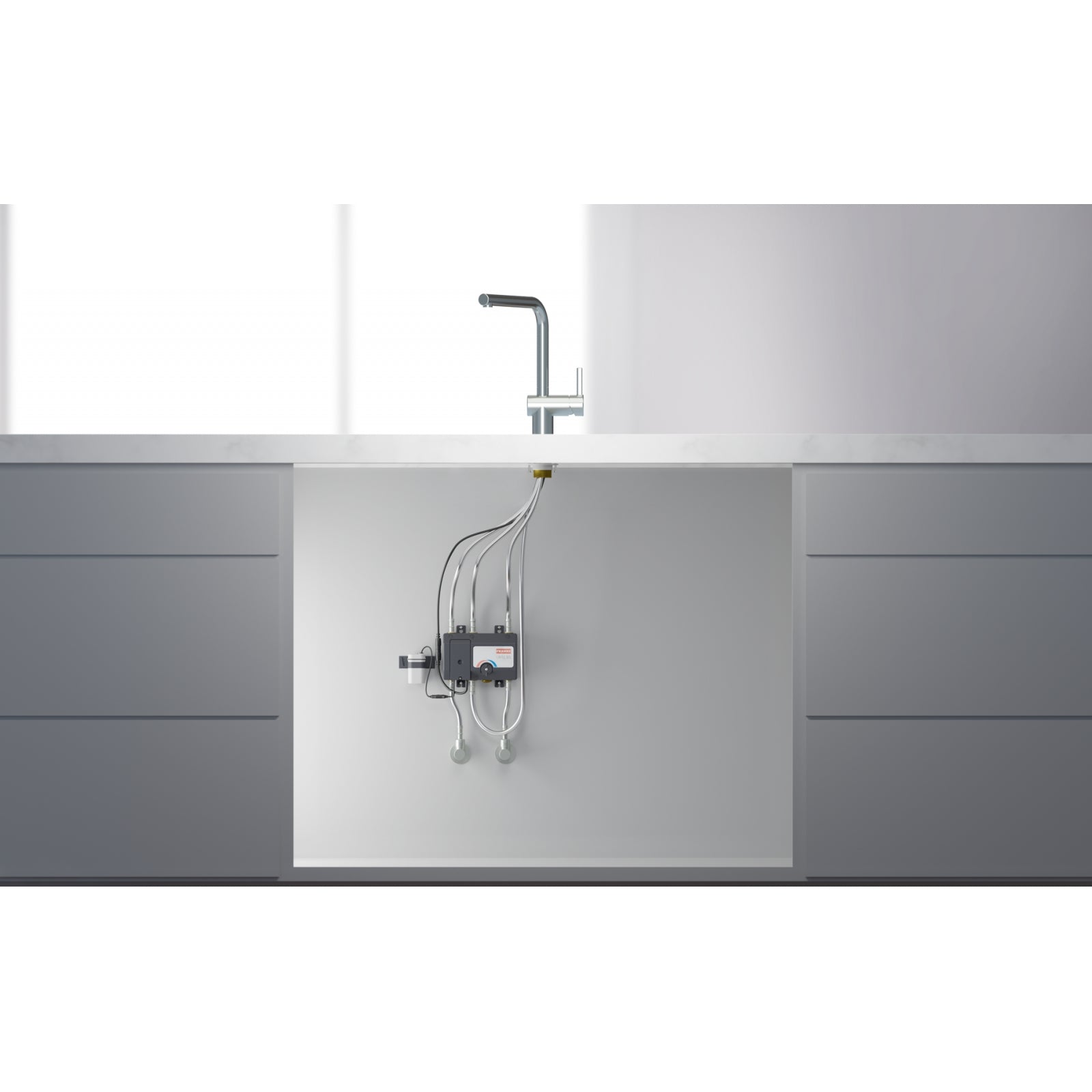 Franke Atlas Neo Sensor Stainless Steel Kitchen Tap L-Spout Swivel 297mm
