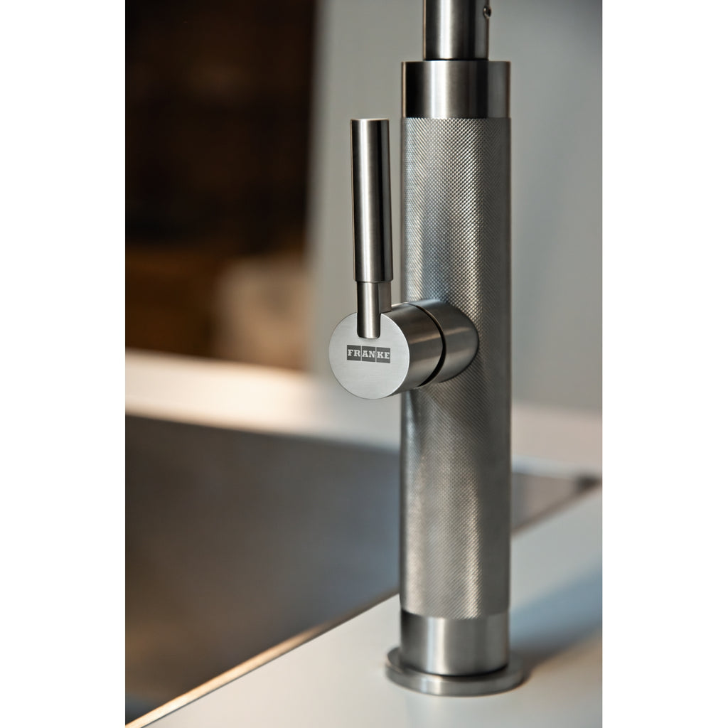 Franke Mythos Masterpiece Stainless Steel Pull Down Spray Kitchen Tap 466mm