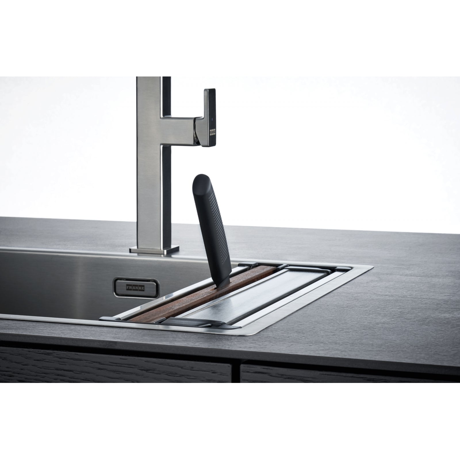 Franke Box Andy Chef Accessory Kit Stainless Steel Knife Board Strainer