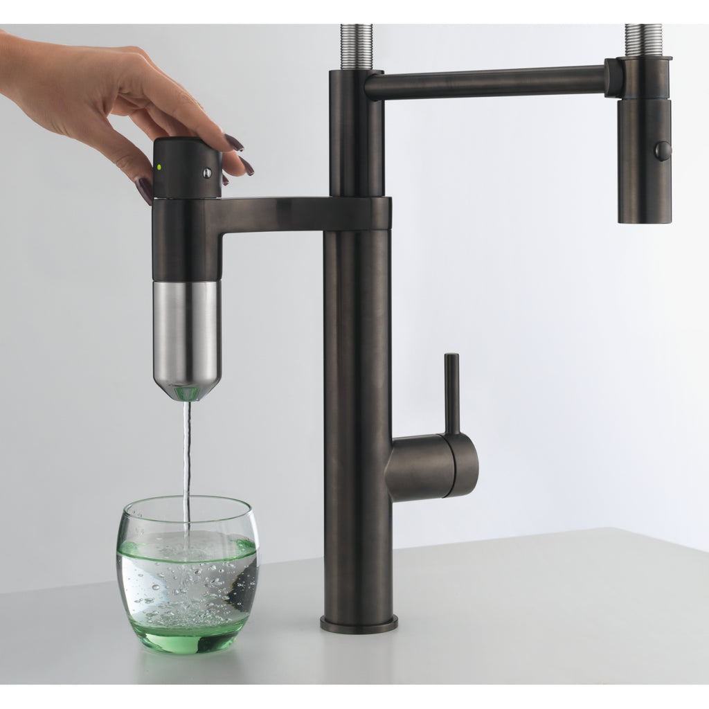 Franke Vital Capsule 3-in-1 Filter Semi-Pro Tap Industrial Black Kitchen
