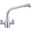 Franke Davos Decor Steel Dual Lever Kitchen Tap Brass L-Spout Swivel 245mm
