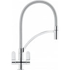 Franke Zelus Chrome Semi-Pro Kitchen Tap Brass Dual Lever Pull Out 437mm