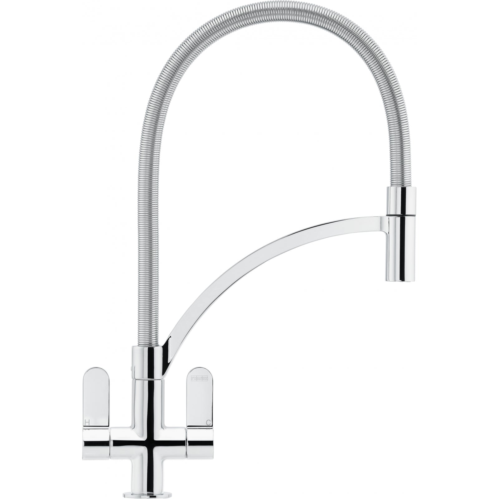 Franke Zelus Chrome Semi-Pro Kitchen Tap Brass Dual Lever Pull Out 437mm