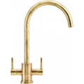 Franke Krios Brass Dual Lever Kitchen Tap J-Spout Swivel 391mm