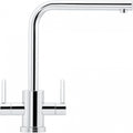 Franke Krios Chrome Dual Lever Kitchen Tap Brass L-Spout Swivel